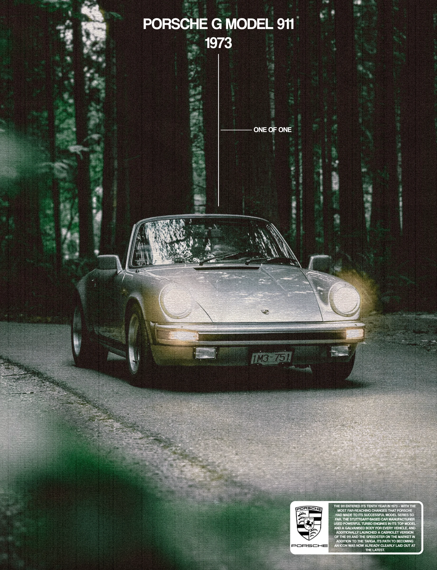 Concept advertising visual featuring a classic car