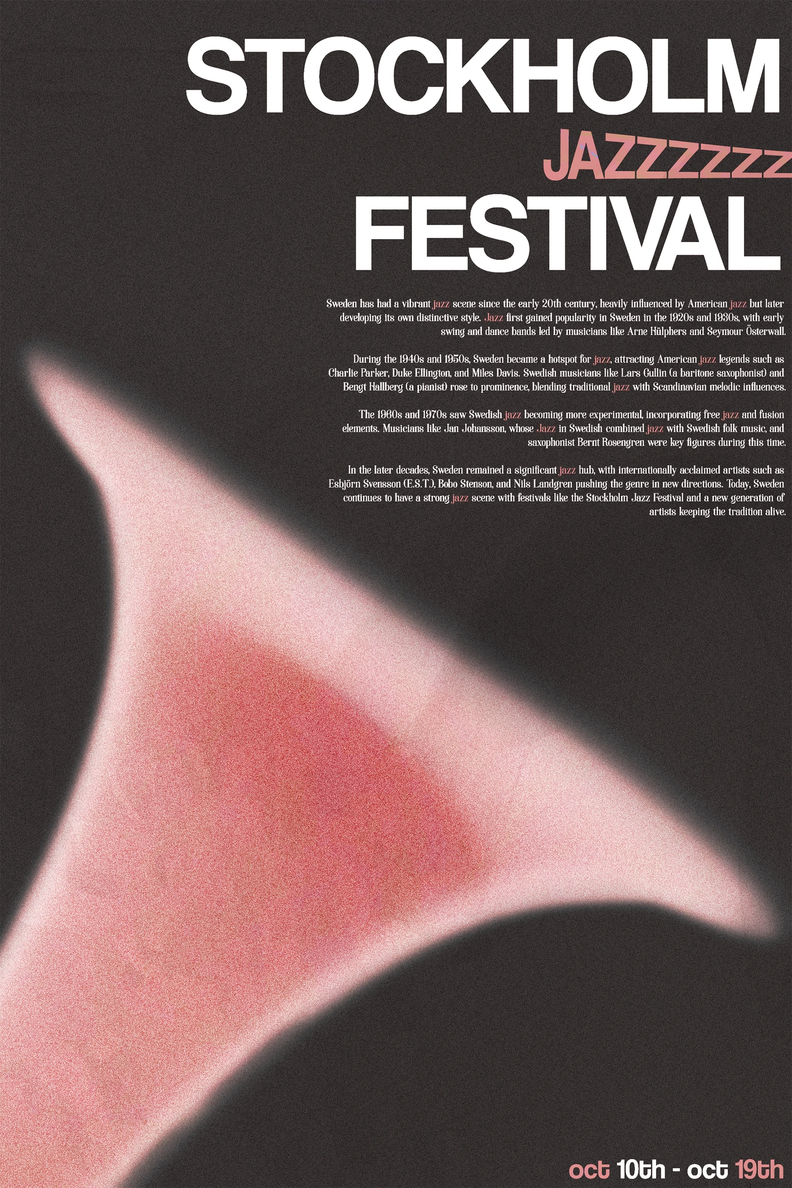 Poster design for a Stockholm jazz festival